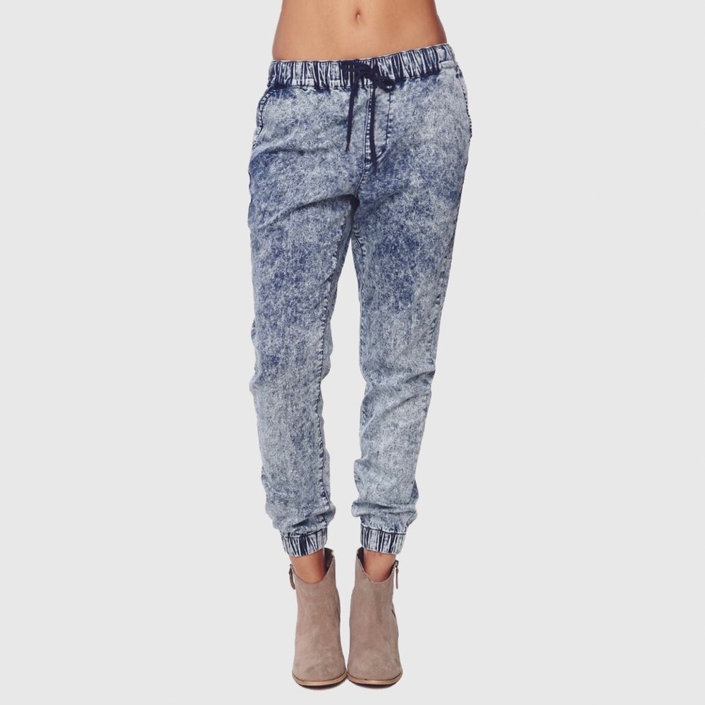 { denim joggers }